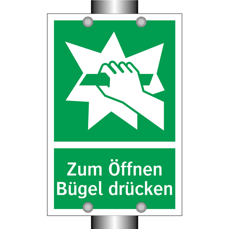 Zum Öffnen Bügel drücken