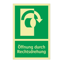 Öffnung durch Rechtsdrehung