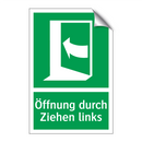 Öffnung durch Ziehen links