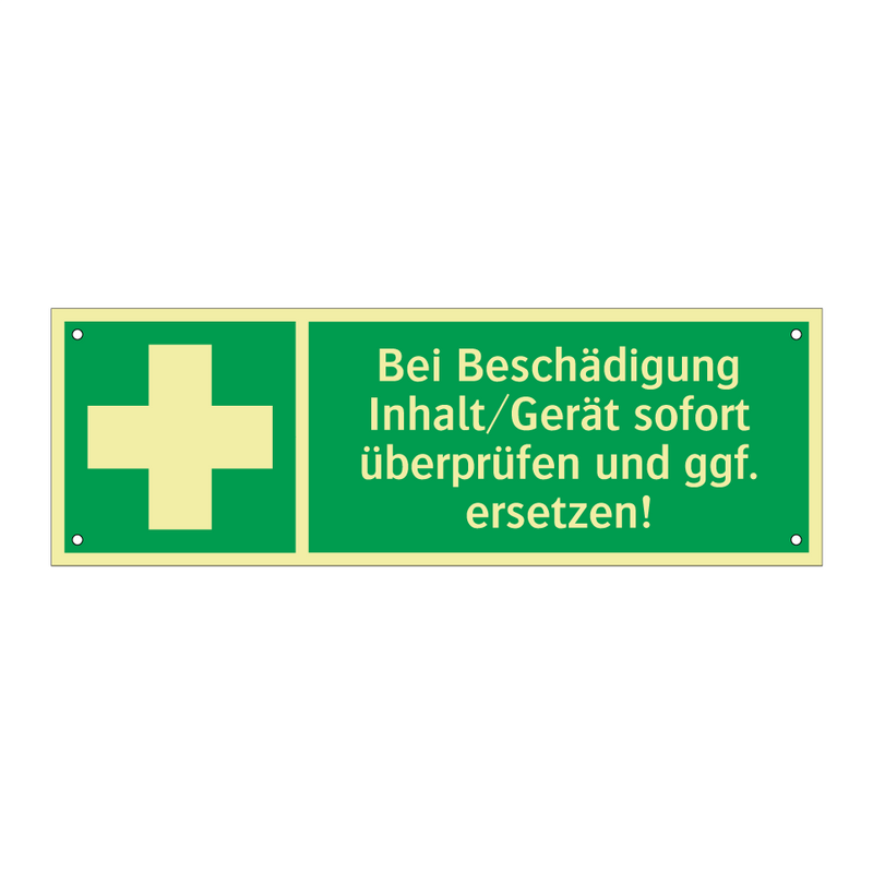 Bei Beschädigung Inhalt/Gerät sofort überprüfen und ggf. ersetzen!