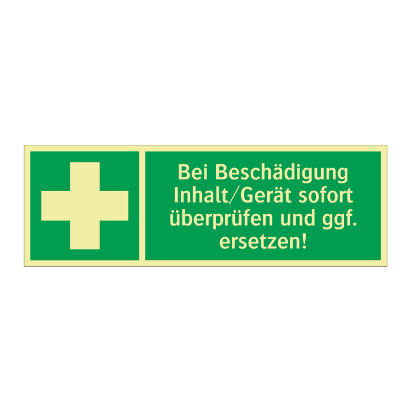 Bei Beschädigung Inhalt/Gerät sofort überprüfen und ggf. ersetzen!