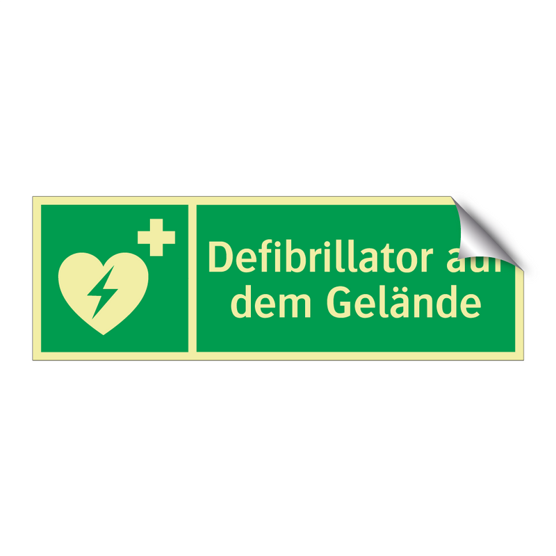 Defibrillator auf dem Gelände