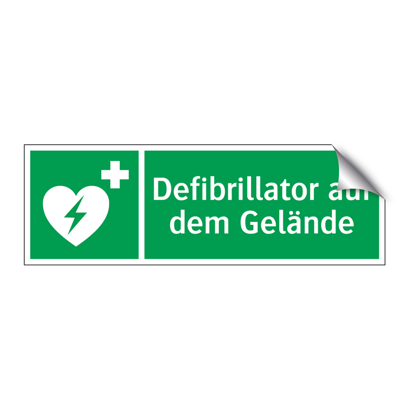 Defibrillator auf dem Gelände