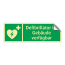 Defibrillator im Gebäude verfügbar