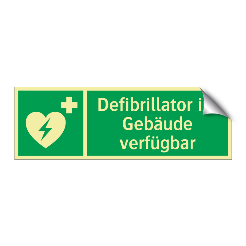 Defibrillator im Gebäude verfügbar