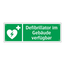 Defibrillator im Gebäude verfügbar