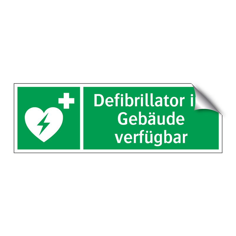 Defibrillator im Gebäude verfügbar
