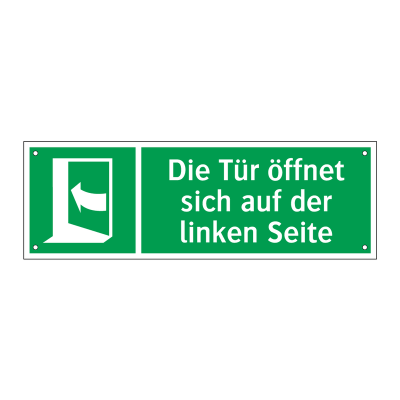 Die Tür öffnet sich auf der linken Seite