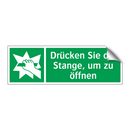 Drücken Sie die Stange, um zu öffnen
