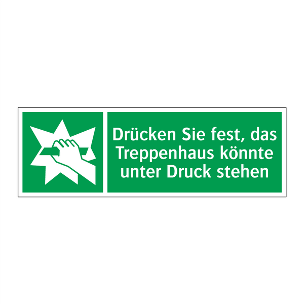 Drücken Sie fest, das Treppenhaus könnte unter Druck stehen