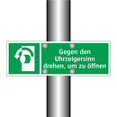 Gegen den Uhrzeigersinn drehen, um zu öffnen