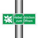 Hebel drücken zum Öffnen