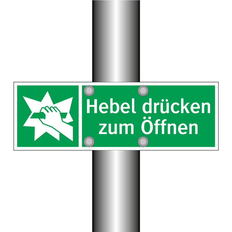 Hebel drücken zum Öffnen