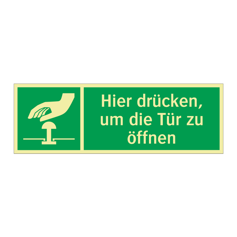 Hier drücken, um die Tür zu öffnen