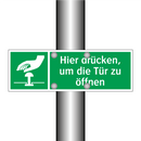 Hier drücken, um die Tür zu öffnen