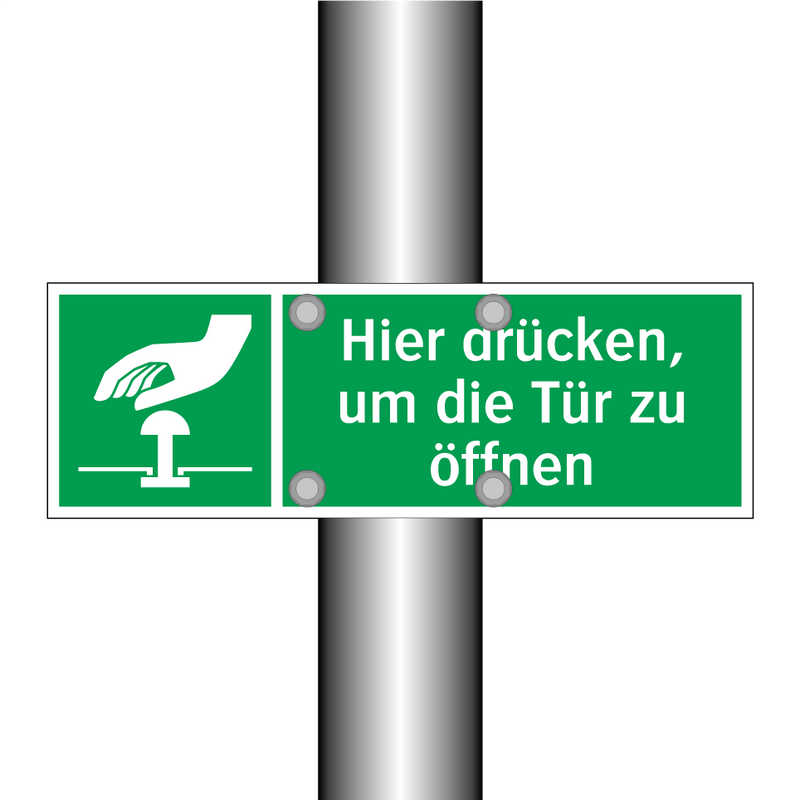 Hier drücken, um die Tür zu öffnen