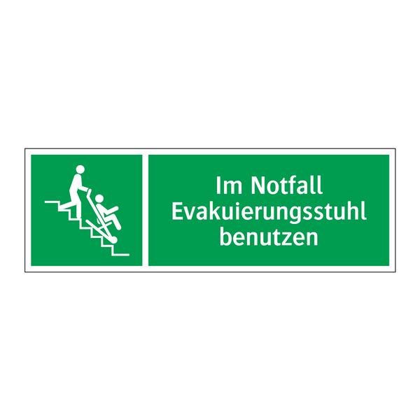 Im Notfall Evakuierungsstuhl benutzen