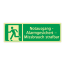 Notausgang - Alarmgesichert – Missbrauch strafbar