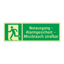 Notausgang - Alarmgesichert – Missbrauch strafbar