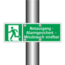 Notausgang - Alarmgesichert – Missbrauch strafbar