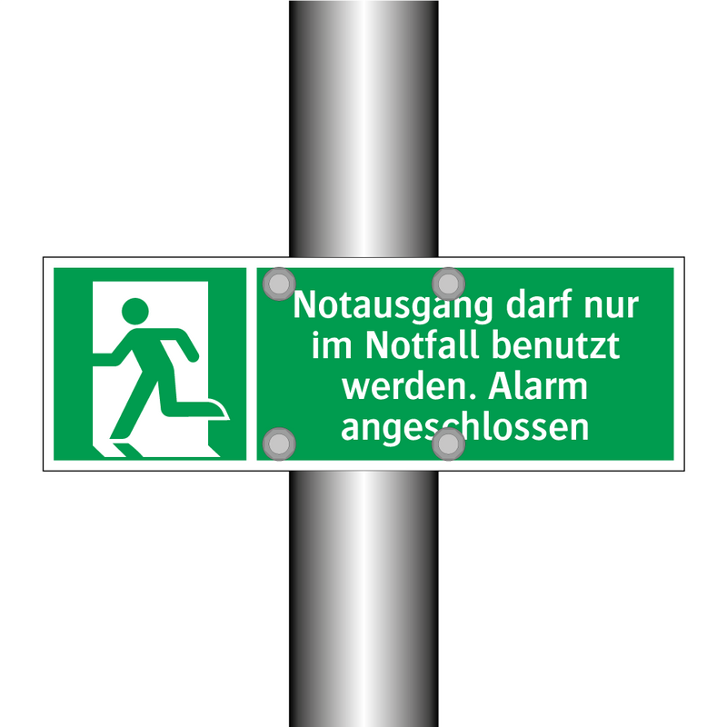 Notausgang darf nur im Notfall benutzt werden. Alarm angeschlossen