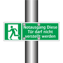 Notausgang Diese Tür darf nicht verstellt werden