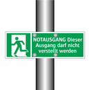 NOTAUSGANG Dieser Ausgang darf nicht verstellt werden