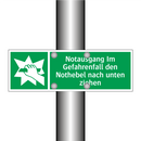 Notausgang Im Gefahrenfall den Nothebel nach unten ziehen