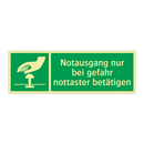 Notausgang nur bei gefahr nottaster betätigen