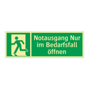 Notausgang Nur im Bedarfsfall öffnen