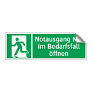 Notausgang Nur im Bedarfsfall öffnen