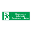 Notausgang Unbefugte Benutzung verboten