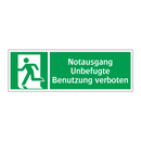 Notausgang Unbefugte Benutzung verboten