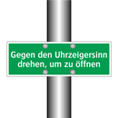 Gegen den Uhrzeigersinn drehen, um zu öffnen