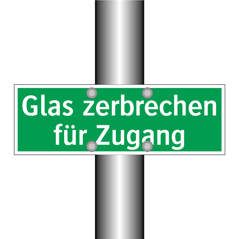Glas zerbrechen für Zugang