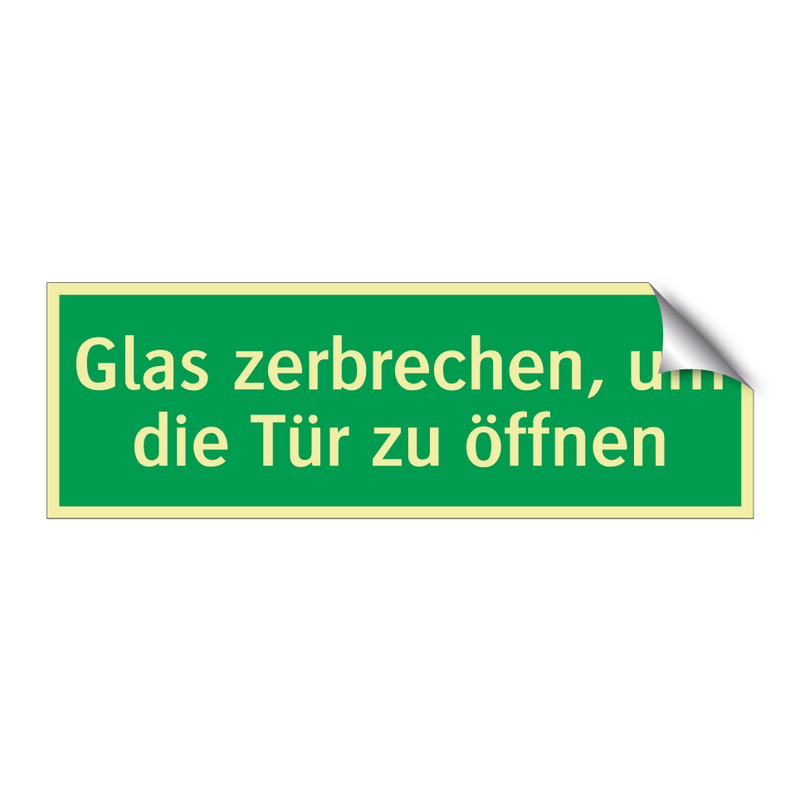 Glas zerbrechen, um die Tür zu öffnen