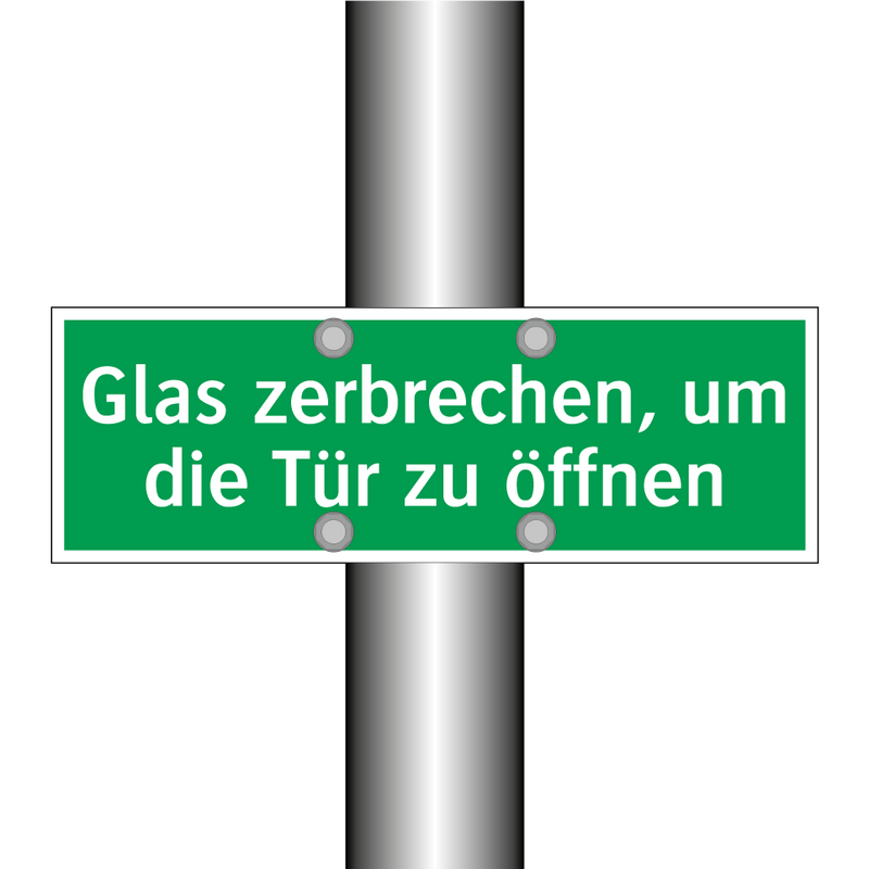 Glas zerbrechen, um die Tür zu öffnen