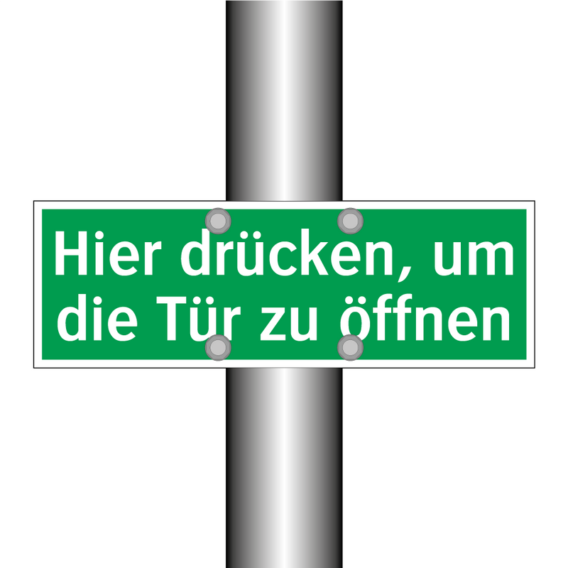 Hier drücken, um die Tür zu öffnen