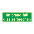 Im brand-fall glas zerbrechen