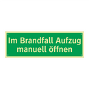 Im Brandfall Aufzug manuell öffnen