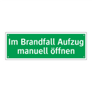 Im Brandfall Aufzug manuell öffnen