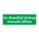 Im Brandfall Aufzug manuell öffnen