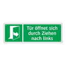 Tür öffnet sich durch Ziehen nach links