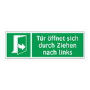 Tür öffnet sich durch Ziehen nach links