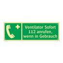 Ventilator Sofort 112 anrufen, wenn in Gebrauch