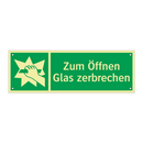 Zum Öffnen Glas zerbrechen