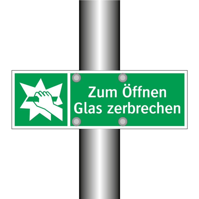 Zum Öffnen Glas zerbrechen