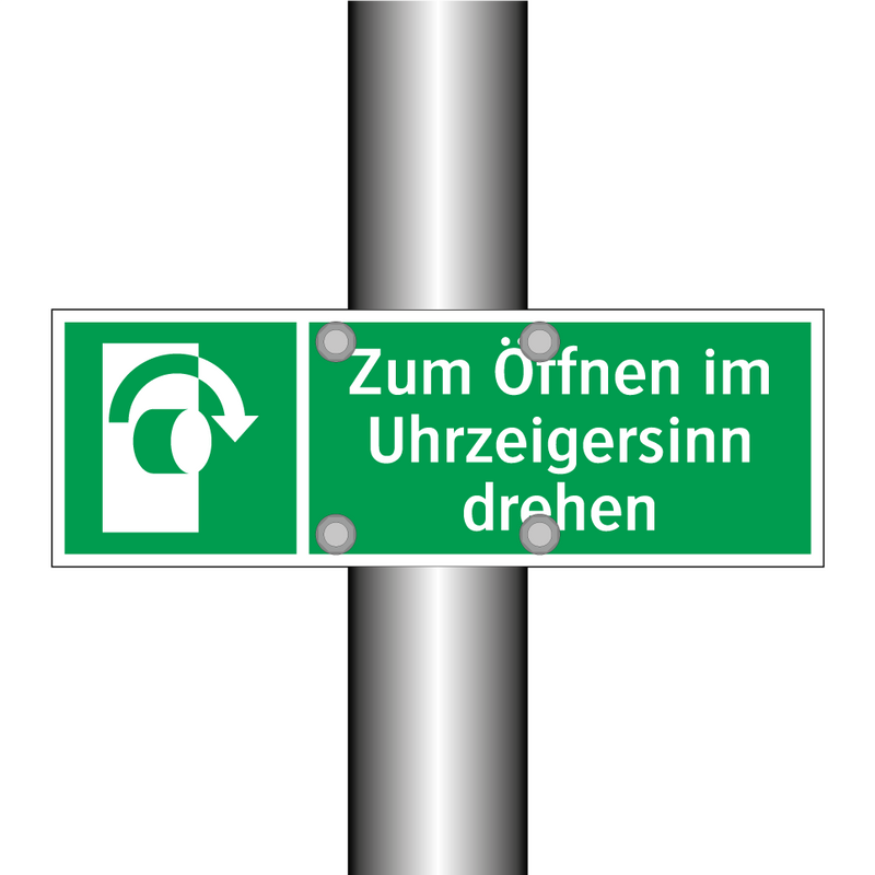 Zum Öffnen im Uhrzeigersinn drehen