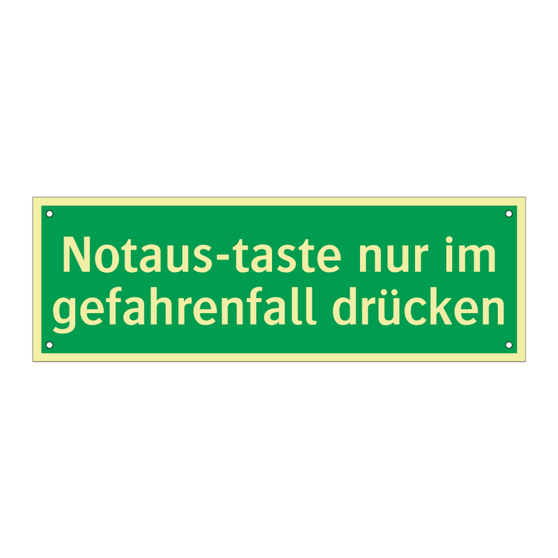 Notaus-taste nur im gefahrenfall drücken