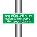 Notausgang darf nur im Notfall benutzt werden. Alarm angeschlossen
